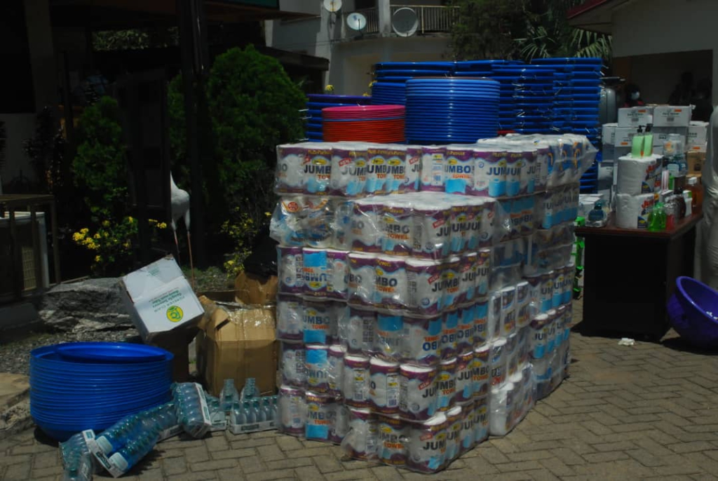 Meridian Group donates sanitary items worth ₵400k to Transport Ministry to help fight coronavirus