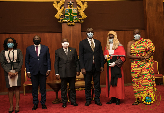 President Akufo-Addo swears in Supreme Court Justices Mensa-Bonsu and Yoni Kulendi