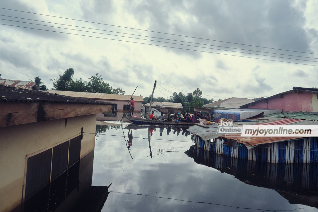 Photos: Life on water in now-flooded Mepe after Akosombo Dam spillage