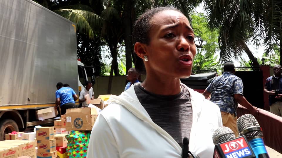 Zanetor Rawlings lends hand to flood victims in South Tongu