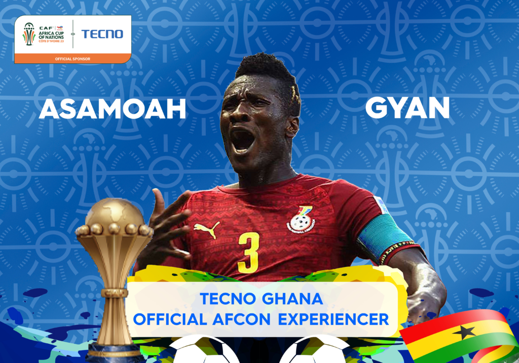 TECNO Ghana announces Asamoah Gyan as official AFCON experiencer