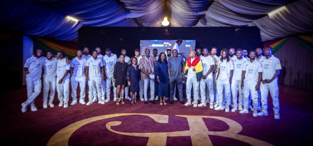 CCSSO, Madam Adwoa Wiafe and other MTN officials with the Black Stars team 