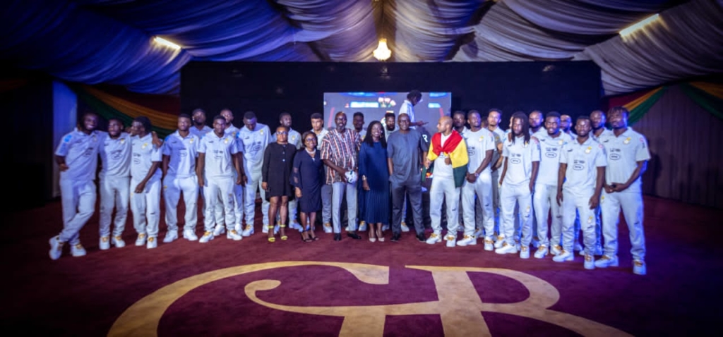 CCSSO, Madam Adwoa Wiafe and other MTN officials with the Black Stars team