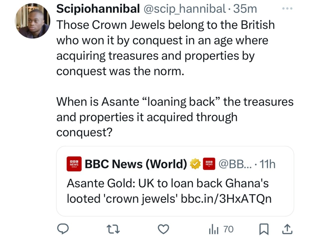 How Ghanaians are reacting to UK’s decision to 'loan back' looted gold artifacts