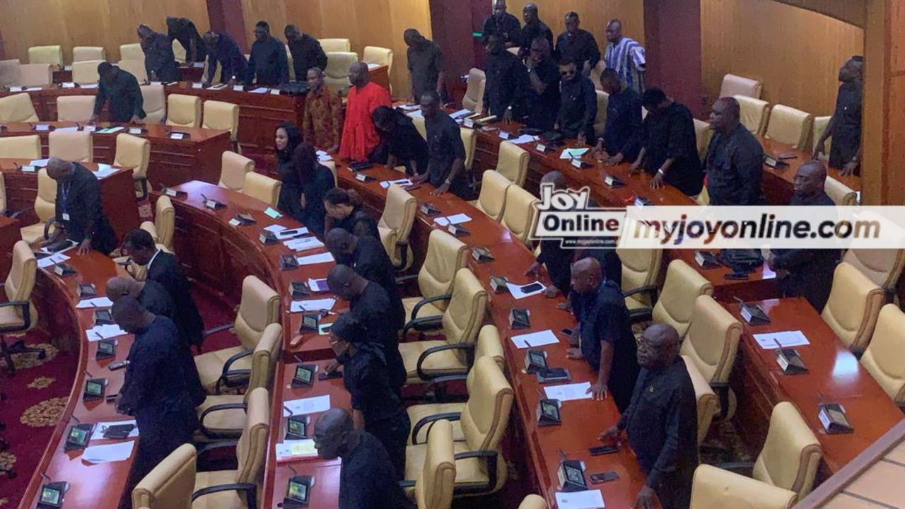 MPs clad in black as Parliament mourns John Kumah