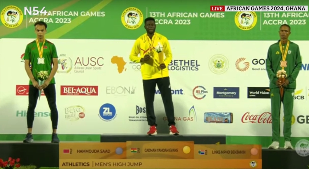Evans Yamoah receives gold medal at African Games