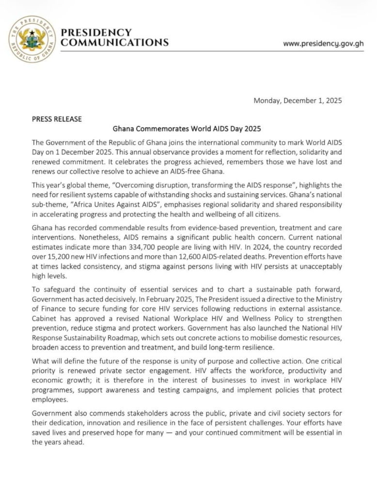 Government calls on corporate Ghana to step up support in HIV fight