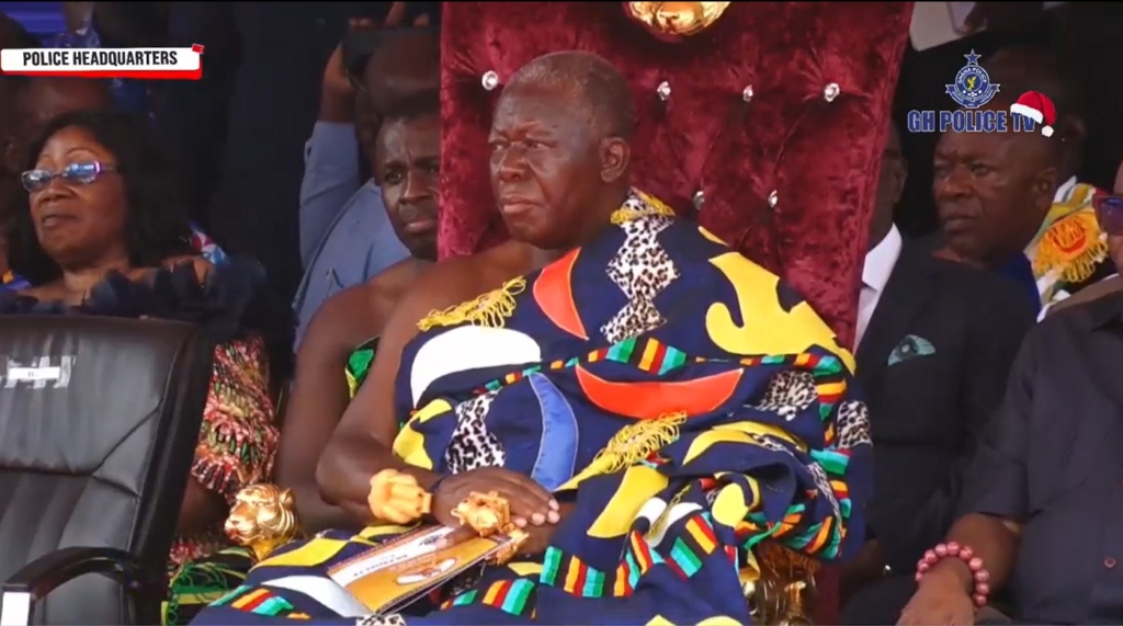 Photos: Asantehene pays historic visit to the Ghana Police Service Headquarters