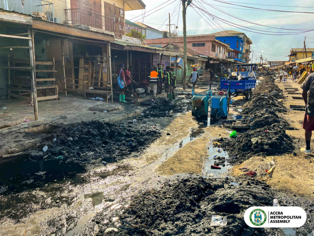 AMA, Or Foundation, KOBA undertake major desilting of the Kantamanto drain to curb flooding