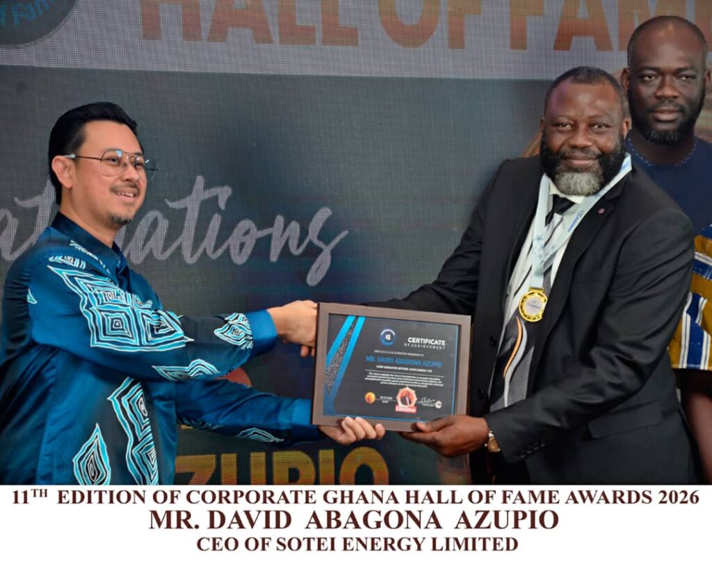 Sotei Energy CEO David Azupio honoured at 11th Corporate Ghana Hall of Fame Awards 2026