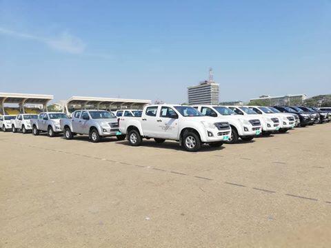 GES, others, receive pickups and motorbikes from government