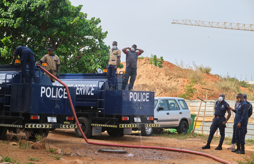 Police share free water to communities in Accra