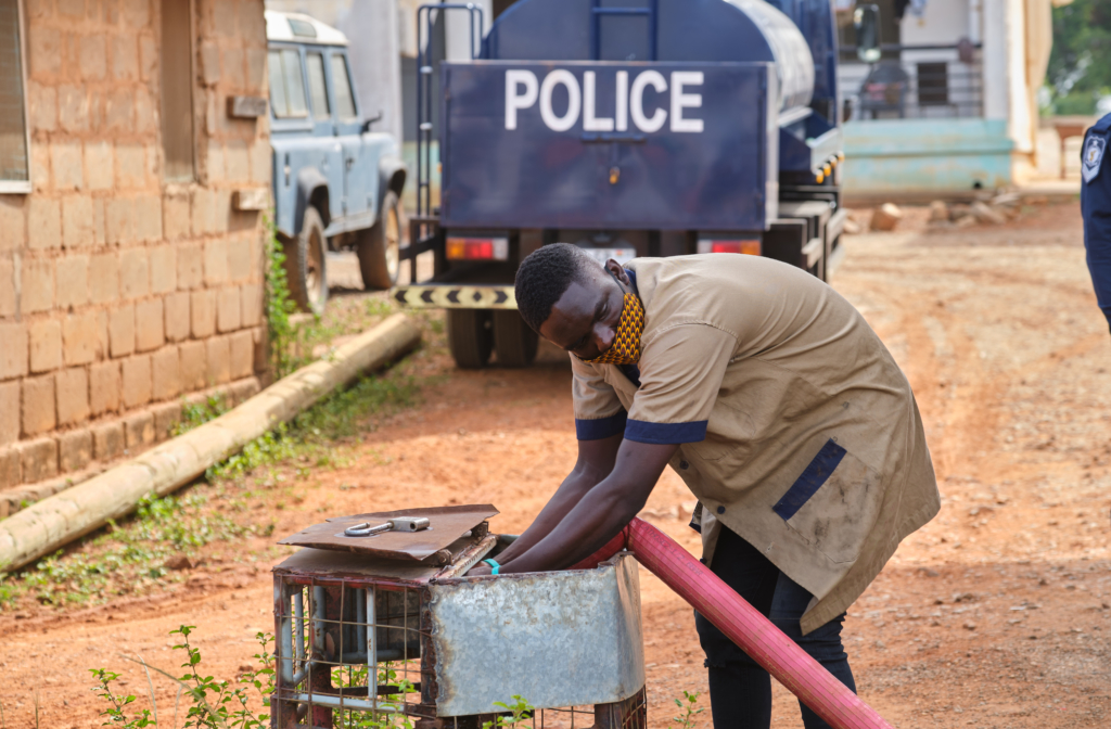 Police share free water to communities in Accra