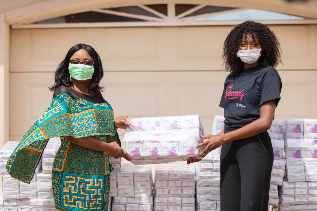 Menaye Donkor's sanitary pad donation