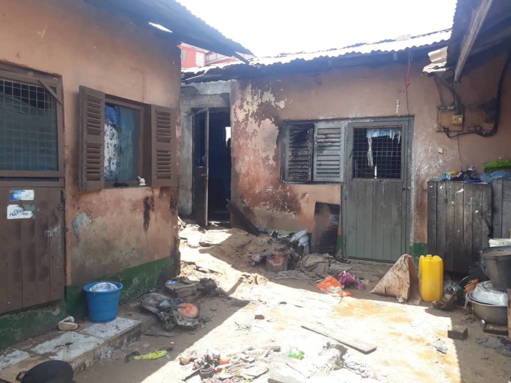 fire burns house of 30 year old woman in Sekondi