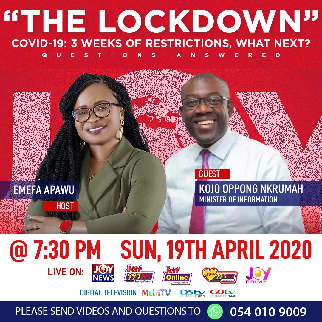 Changes in programme schedules for Joy FM/JoyNews on Sunday, April 19