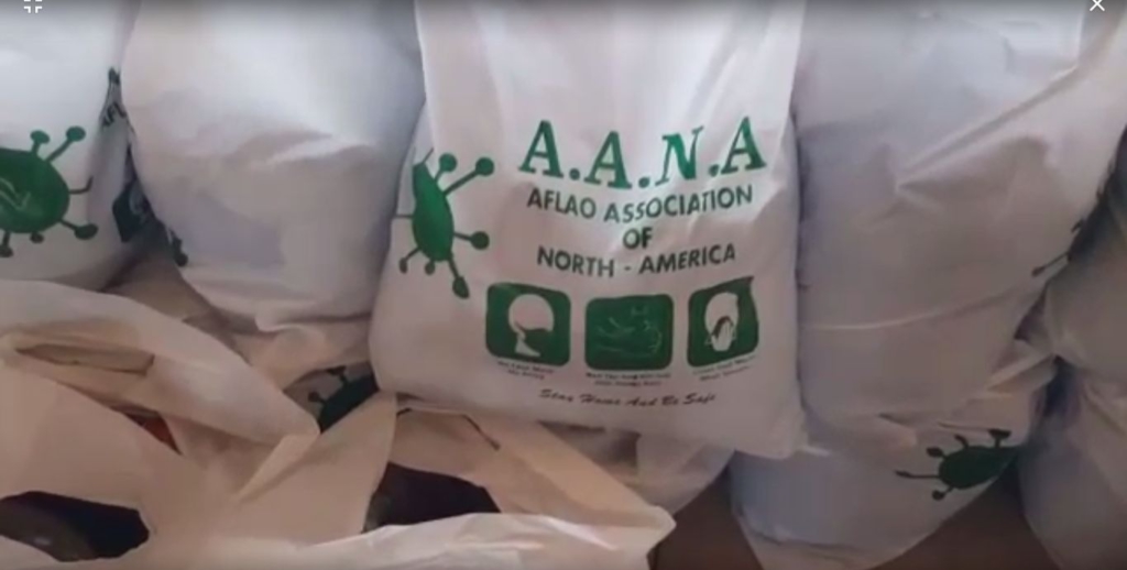 Aflao residents abroad donate food items to local residents