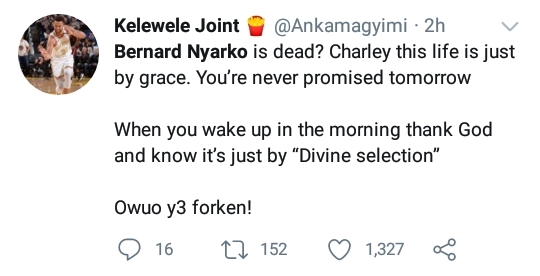Twitter reactions as Bishop Bernard Nyarko passes on