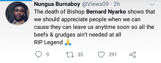 Twitter reactions as Bishop Bernard Nyarko passes on