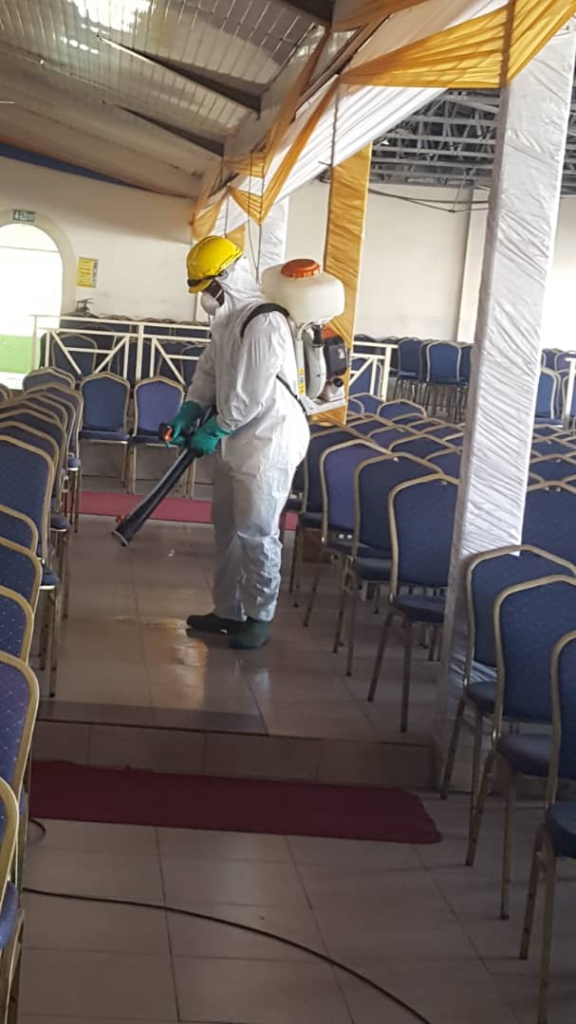 Royal House Chapel benefits from Zoomlion’s free disinfection exercise
