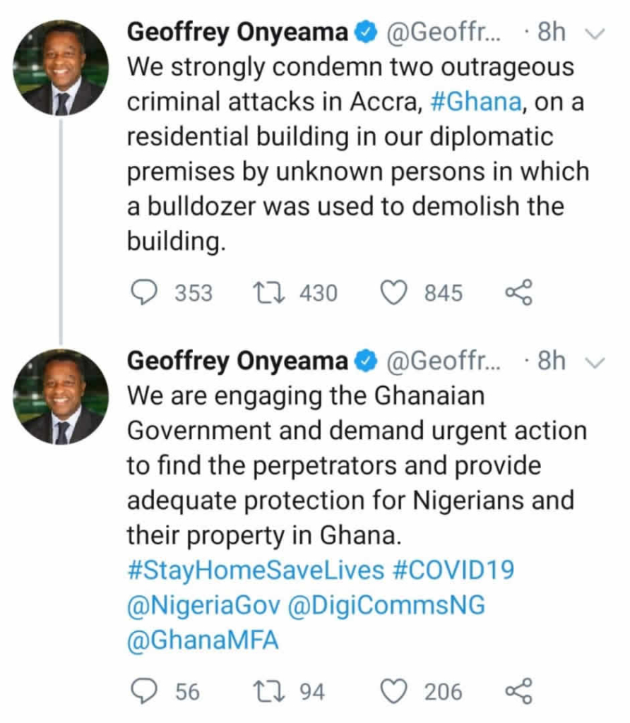 Nigeria’s Foreign Affairs Minister condemns “criminal attacks” at High Commissioner's residence Ghana