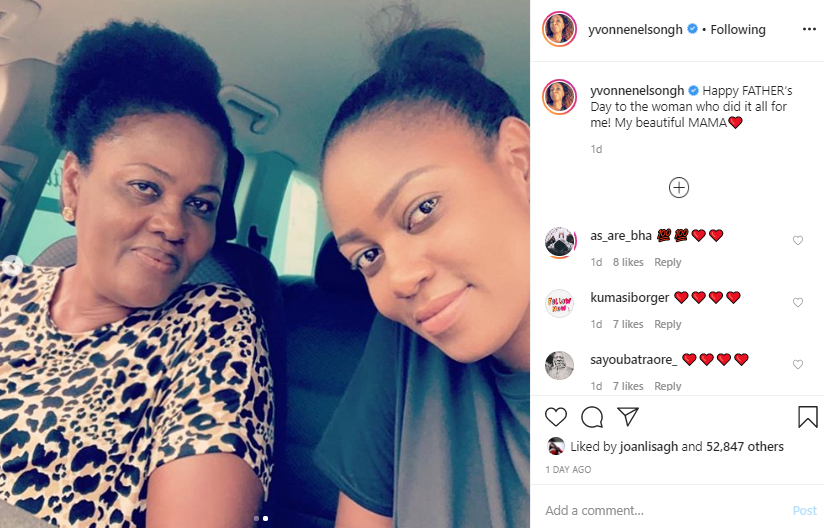 Yvonne Nelson celebrates mum on Father's Day