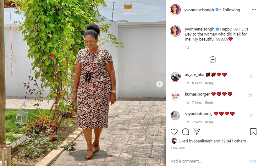 Yvonne Nelson celebrates mum on Father's Day