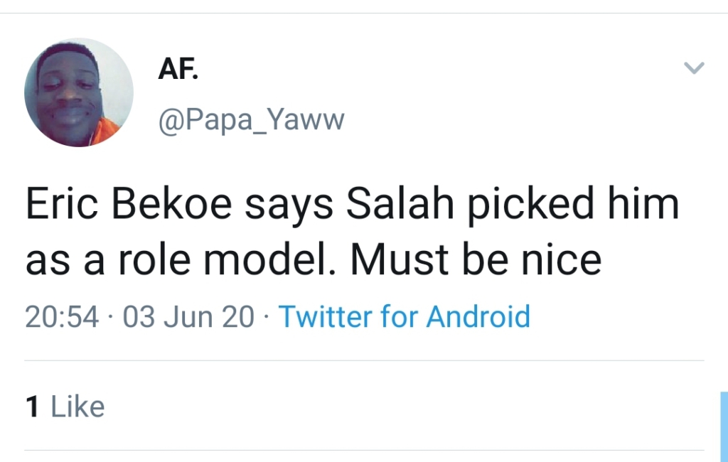 Social media reacts to Eric Bekoe claim that he was Mo Salah's role model