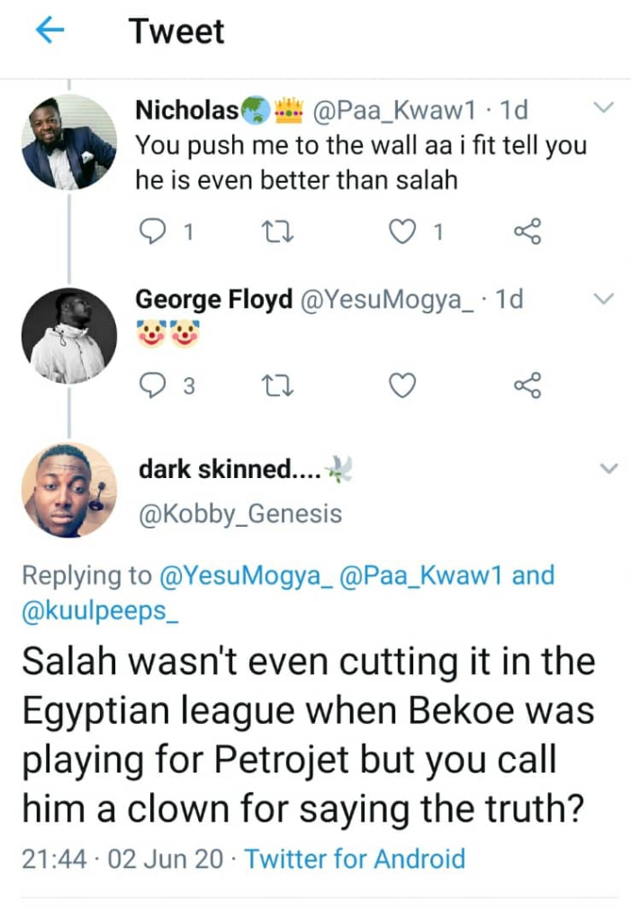 Social media reacts to Eric Bekoe claim that he was Mo Salah's role model