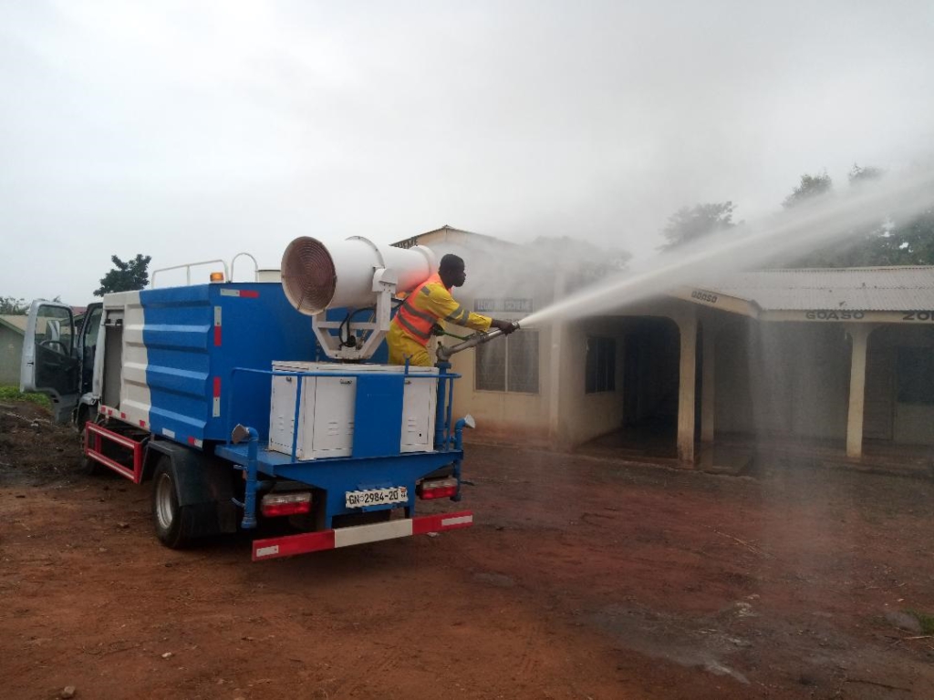 Zoomlion disinfects public places in Ahafo Region