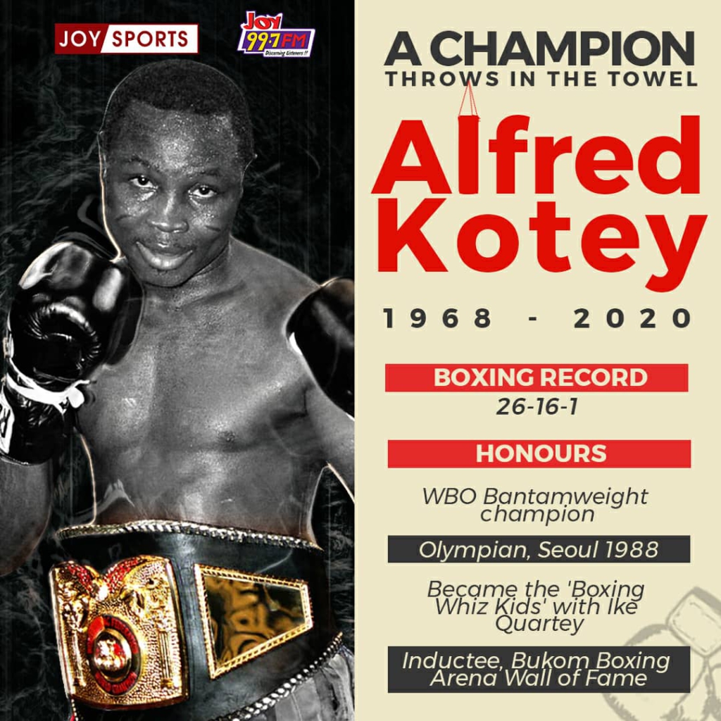 Former world champion Alfred Cobra Kotey dies Former world champion Alfred Cobra Kotey dies