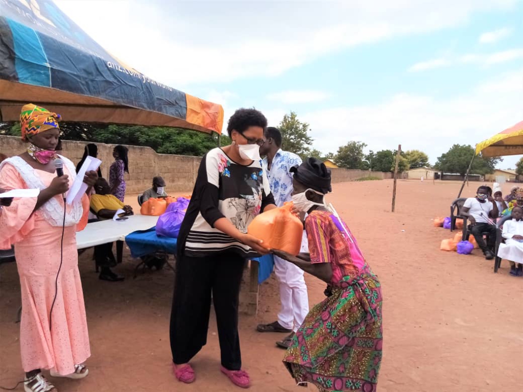 Ananda Marga Ghana donates Covid-19 relief items and PPEs to people of Ejura