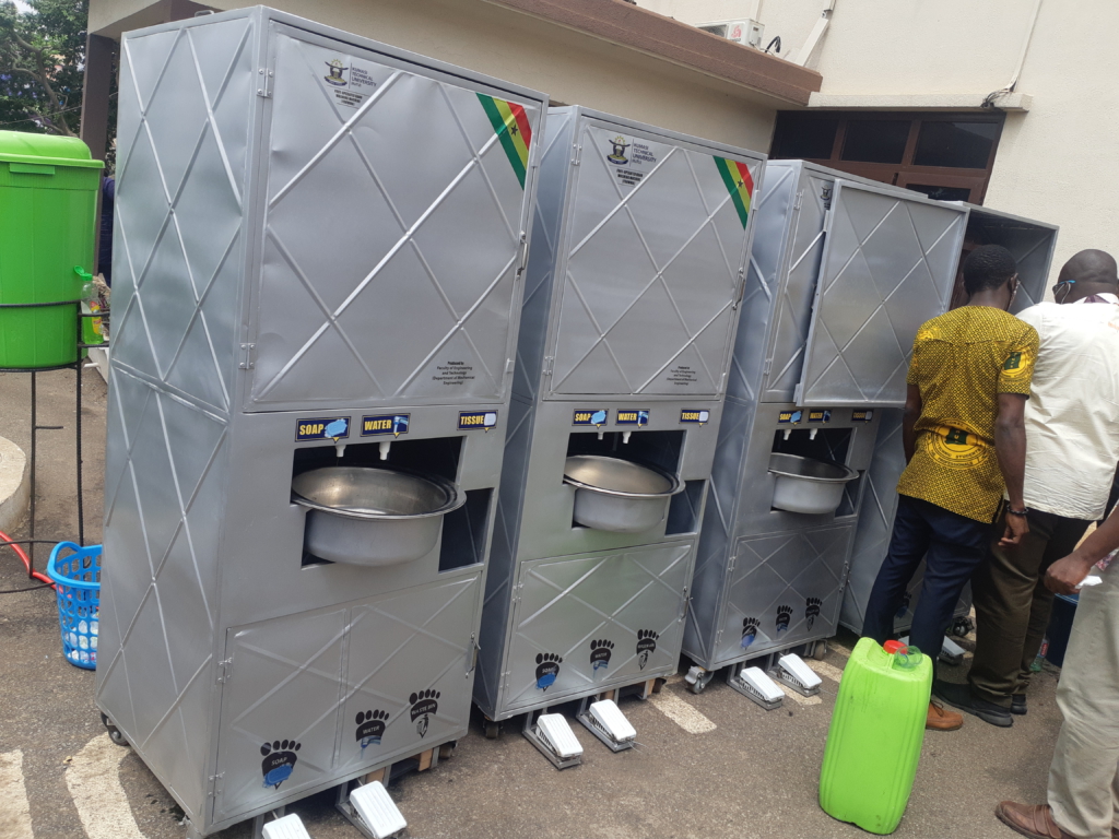 Kumasi Technical University donates foot-operated hand washing machine to KMA and Police
