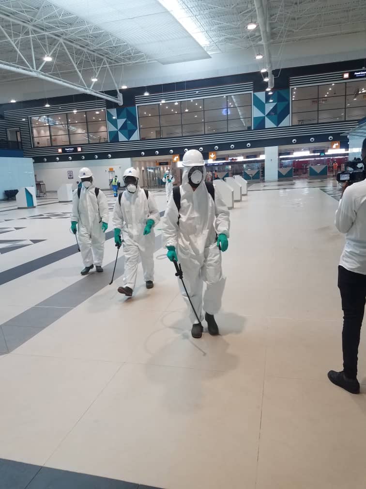 Photos of disinfection exercise at Kotoka International Airport ahead of Sept 1 re-opening