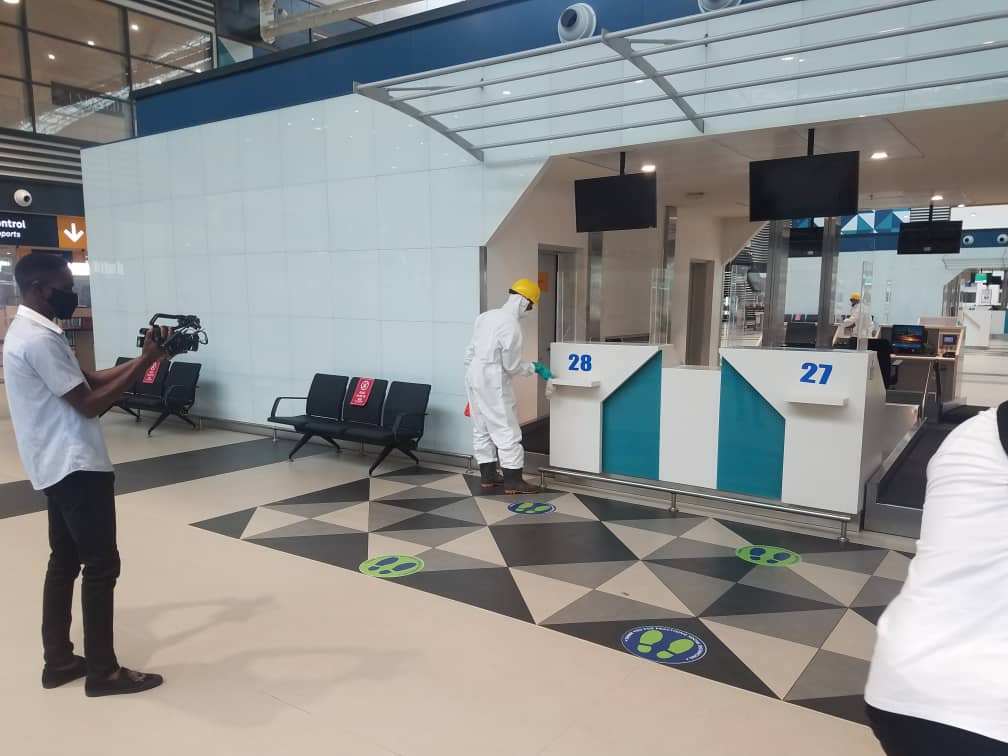 Photos of disinfection exercise at Kotoka International Airport ahead of Sept 1 re-opening