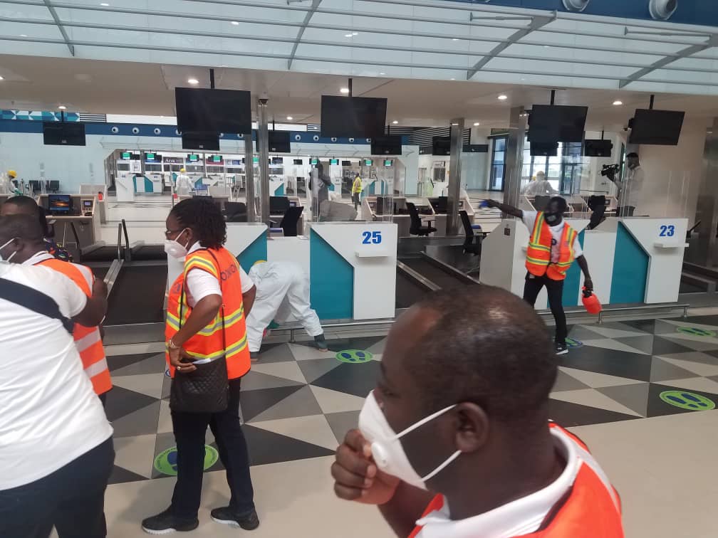 Photos of disinfection exercise at Kotoka International Airport ahead of Sept 1 re-opening