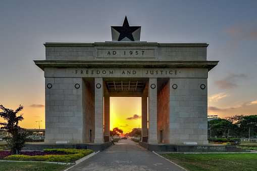 The Independence Arch before the concert