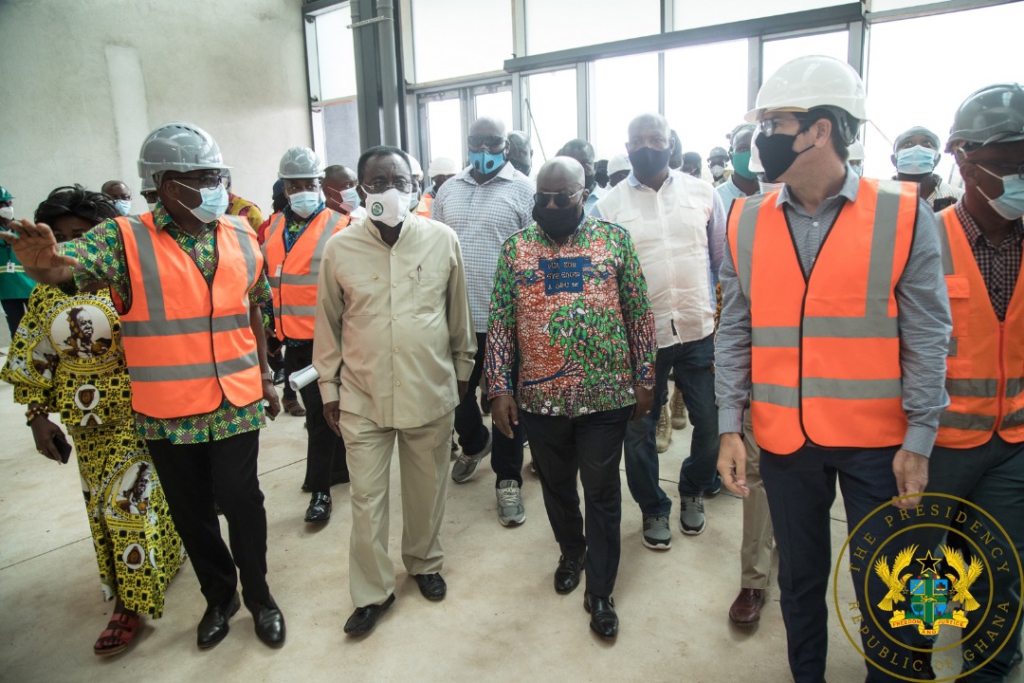 Akufo-Addo inspects work on 500-bed military hospital, Kumasi Airport Project