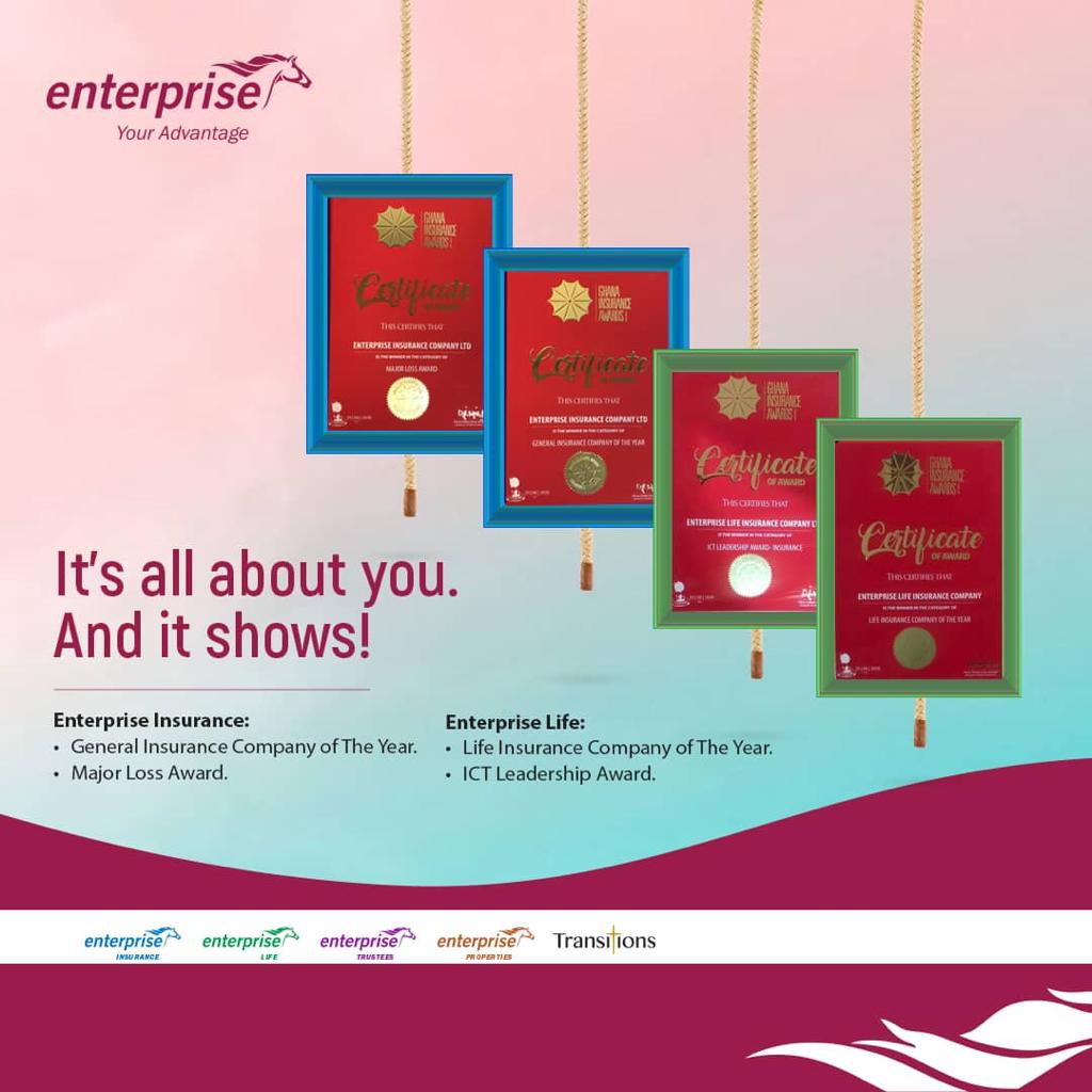 Enterprise Life, Enterprise General Insurance emerge tops at 2020 Ghana