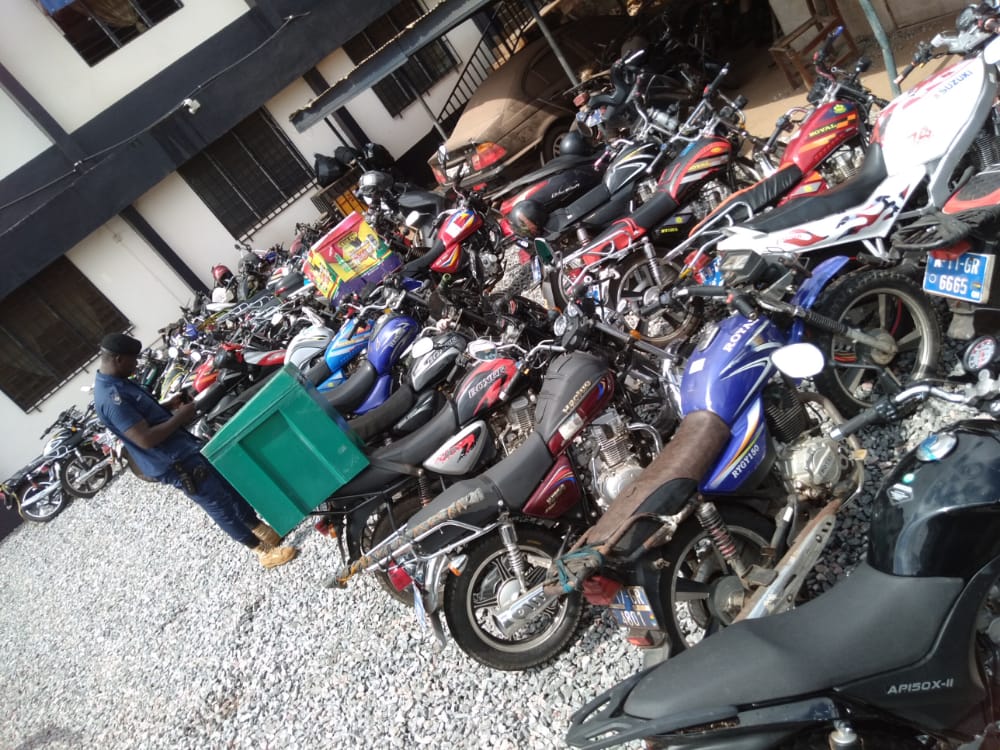 MTTD confiscates 60 motorbikes during an operation at Madina