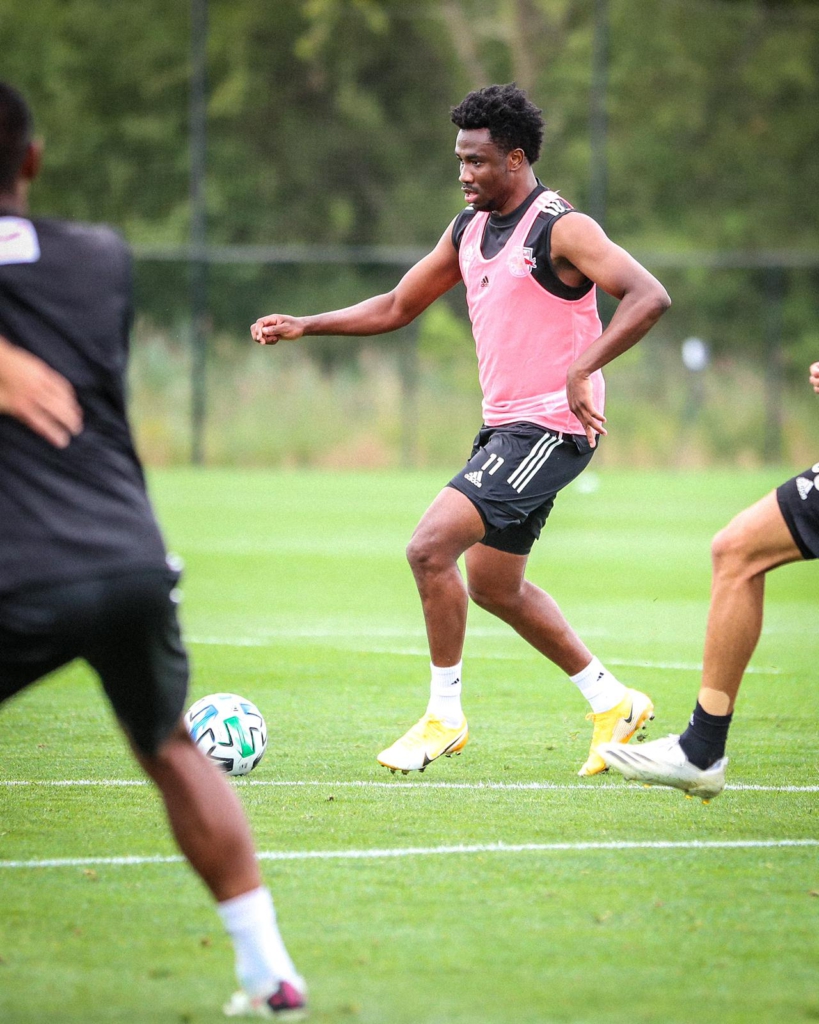 New York Red Bulls striker Samuel Tetteh starts training after quarantine