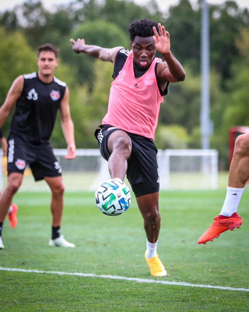 New York Red Bulls striker Samuel Tetteh starts training after quarantine