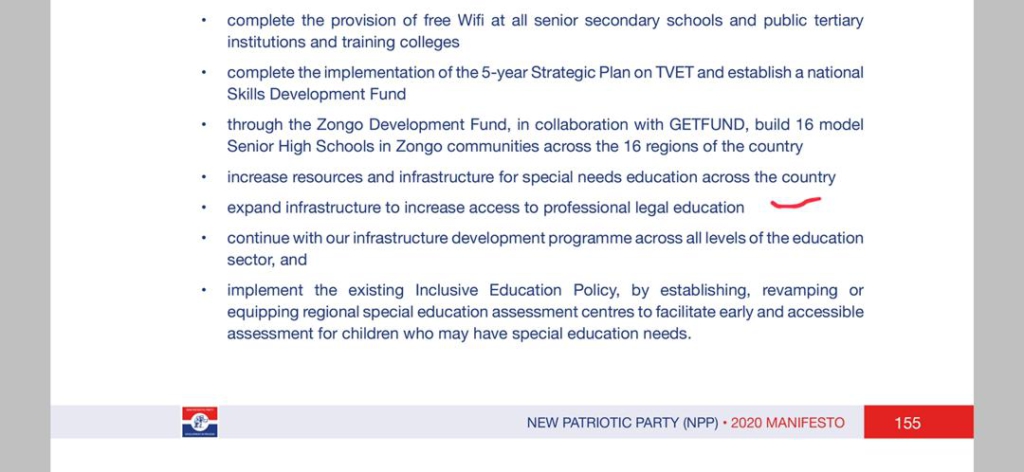 NPP's legal education reform program unlike NDC's is misleading, retrogressive - National Association of Law Students