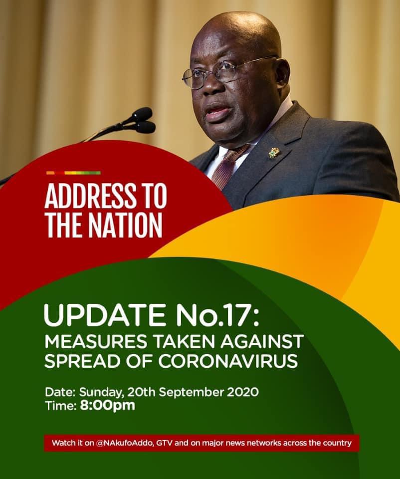 Akufo-Addo to deliver 17th address on measures against Covid-19