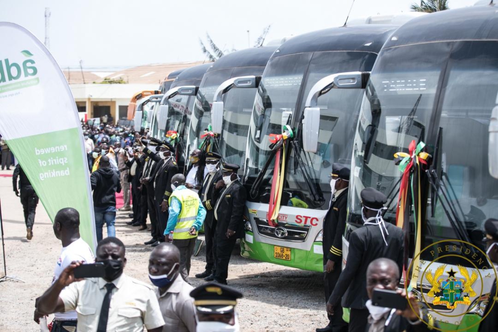 Akufo-Addo presents 100 buses to STC Coaches Limited