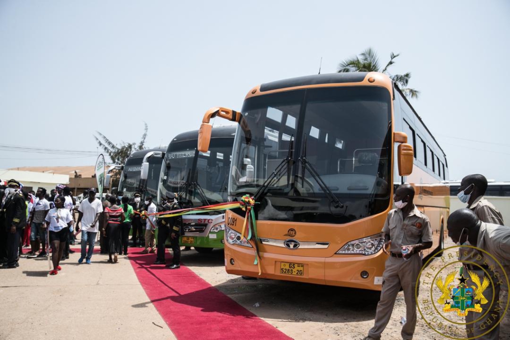 Akufo-Addo presents 100 buses to STC Coaches Limited