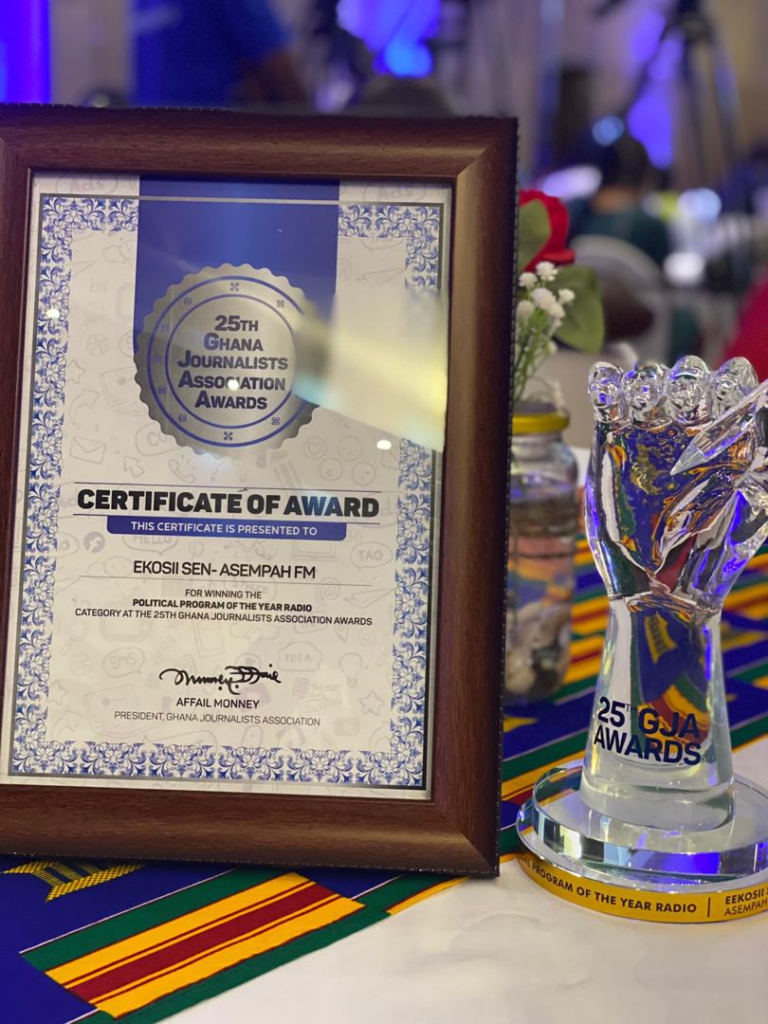 Asempa FM’s 'Ekosii sen' adjudged Political Program of the Year at 25th GJA Awards