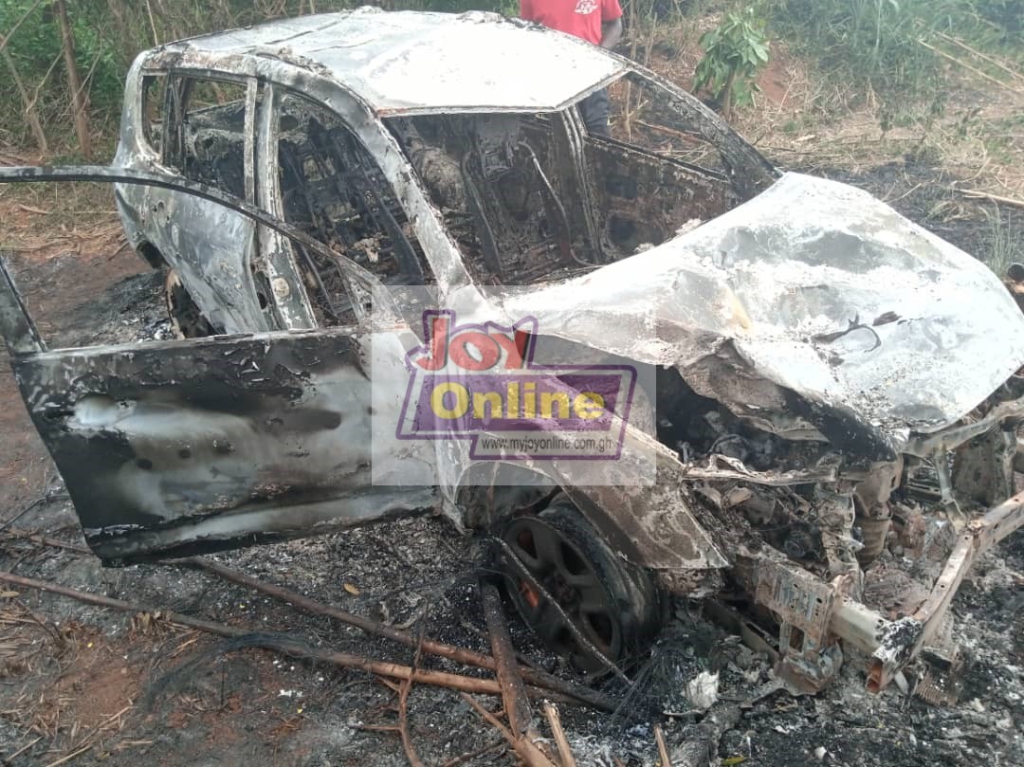 'Engagement car' burnt beyond recognition at Sefwi Afere
