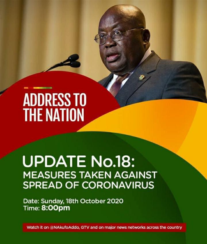 Akufo-Addo to deliver 18th address on measures against Covid-19