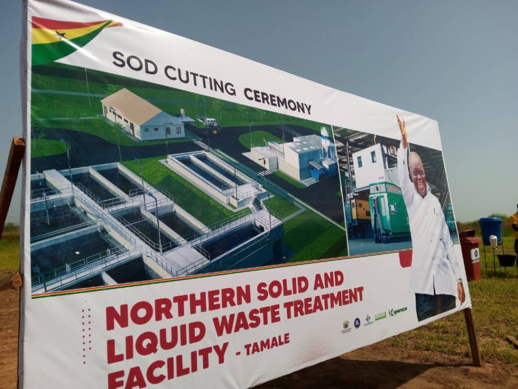 Zoomlion cuts sod for construction of solid, liquid waste treatment plant in Northern Region